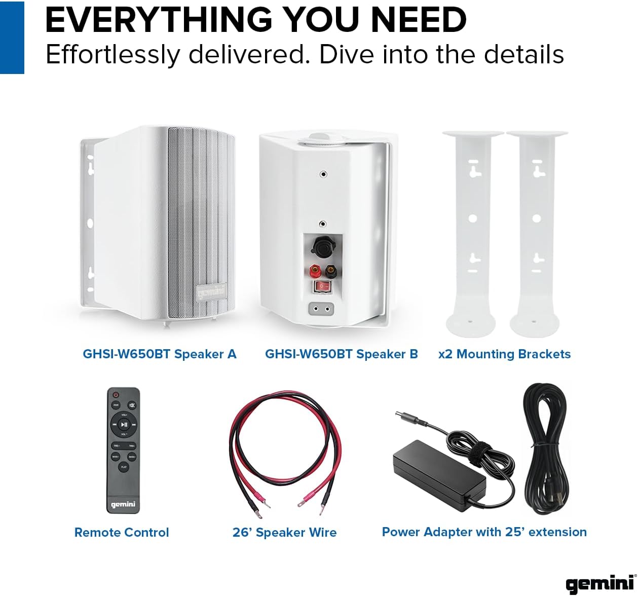 Gemini Sound GHSI-W650BT-PR-WHT Speakers - Consumer