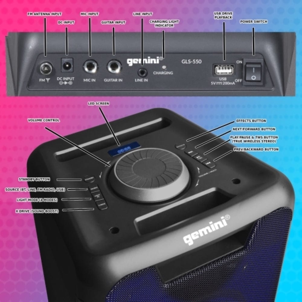 Gemini Sound GLS-550 Party Systems