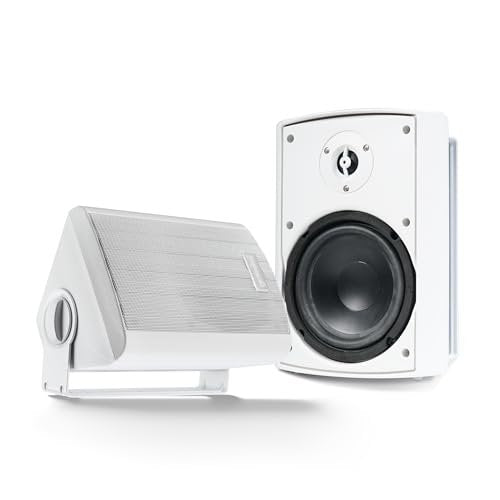 GHSI-W525BT-PR-WHT Waterproof Mountable Outdoor Bluetooth Speakers with Remote Control (White)