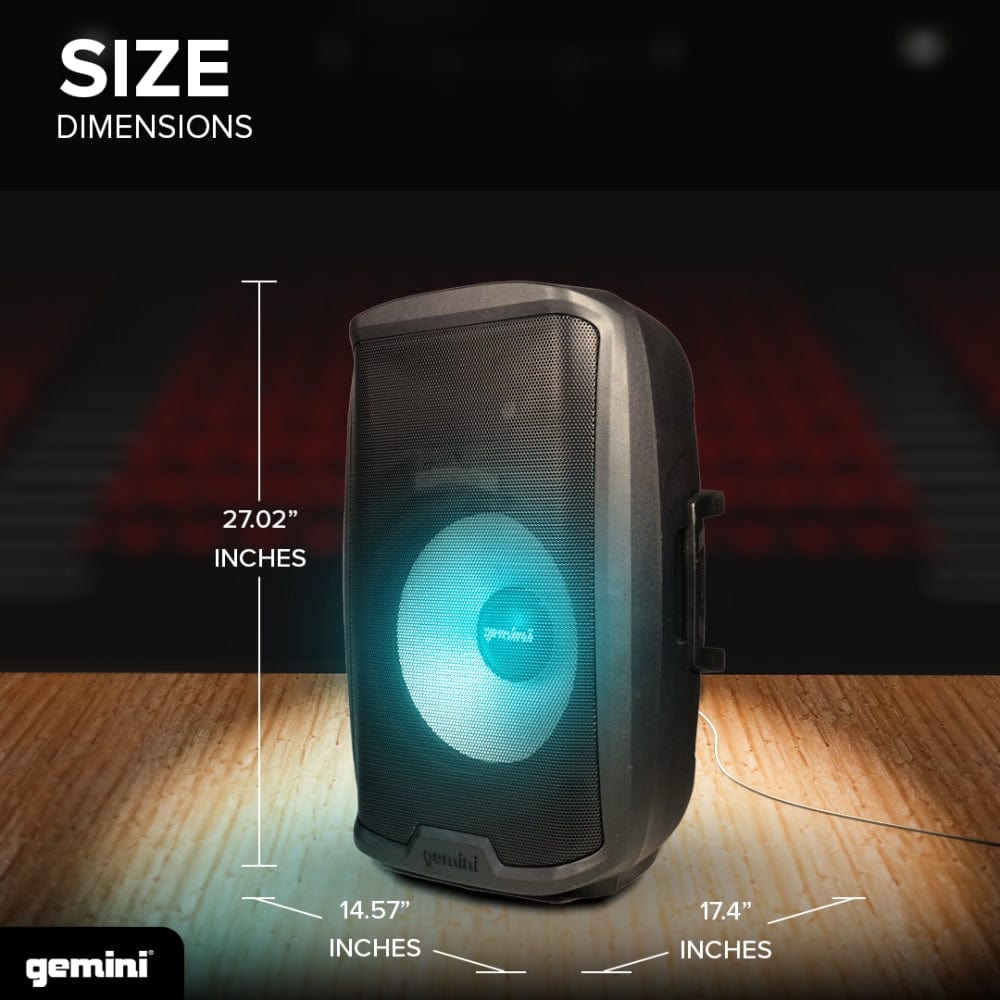 AS-2115BT-LT-PK: 2000 Watt 15” Active Multi-LED Bluetooth® Loudspeaker with  Stand