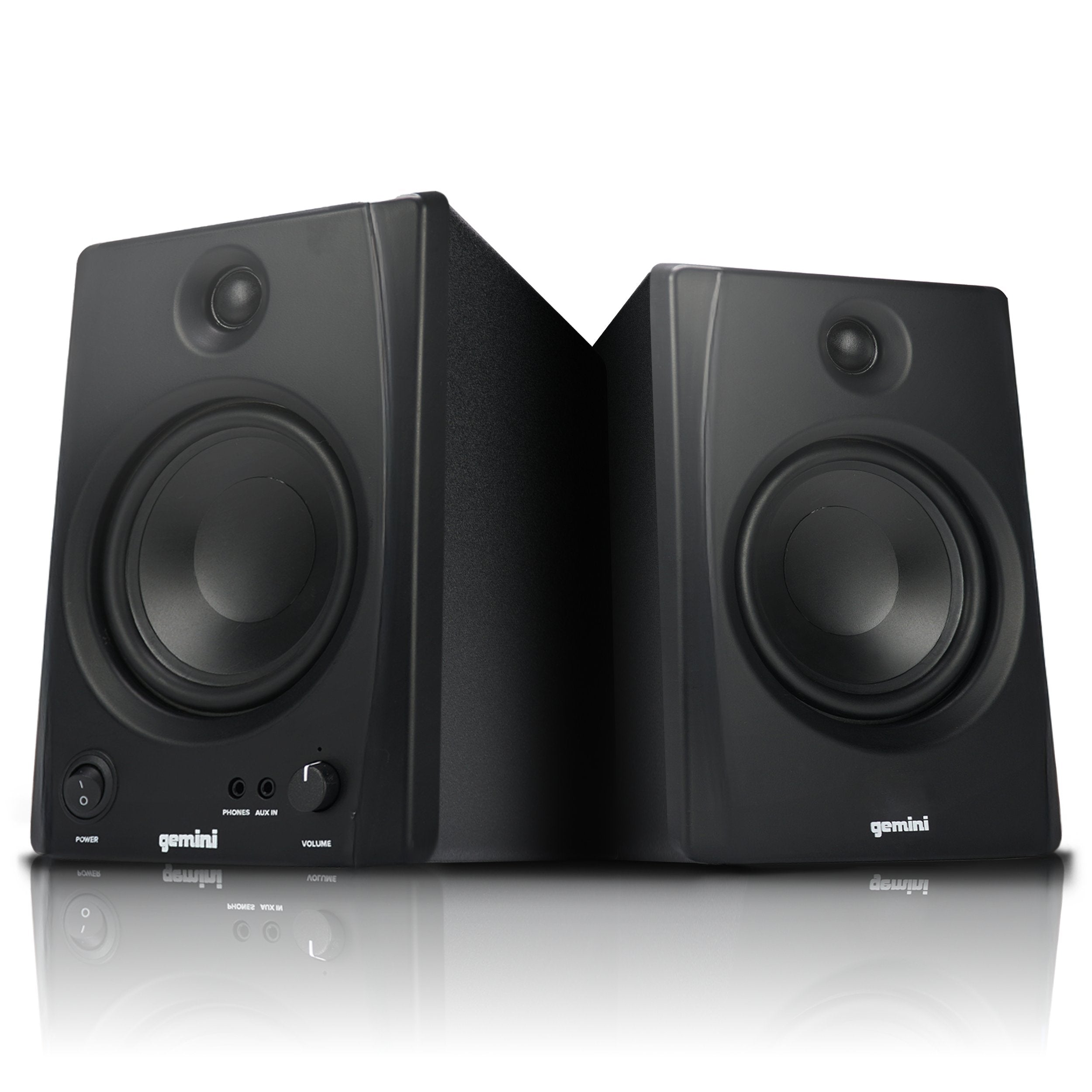 Gemini Sound SMX-5BT 5” Studio Monitor Speakers with Bluetooth - 200W Peak Power, TRS/RCA/Aux Inputs, Acoustic Tuning, Active/Passive Pair for Home Studio, DJ, and Music Production