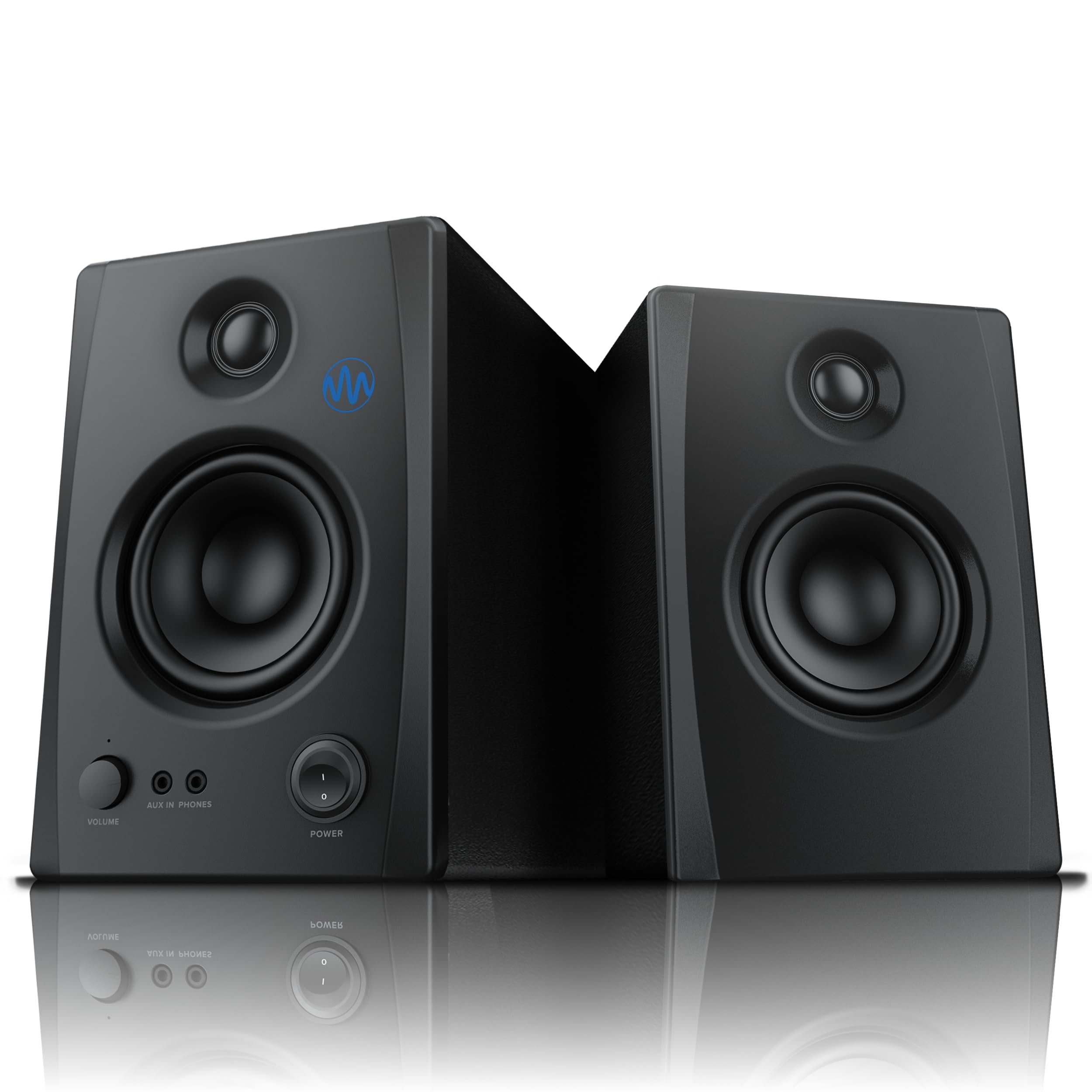 Gemini Sound SMX-3BT 100W Bluetooth Bookshelf Studio Monitor Speakers, Active/Passive Pair for PC, Turntables, Desktop, RCA/3.5mm Aux Input, Wood Cabinet, EQ Control, Perfect for Home Studio and DJs