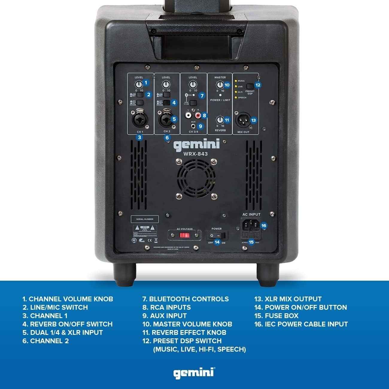 Refurbed WRX-843 Modular Line Array Speaker System Bluetooth® - 3000W