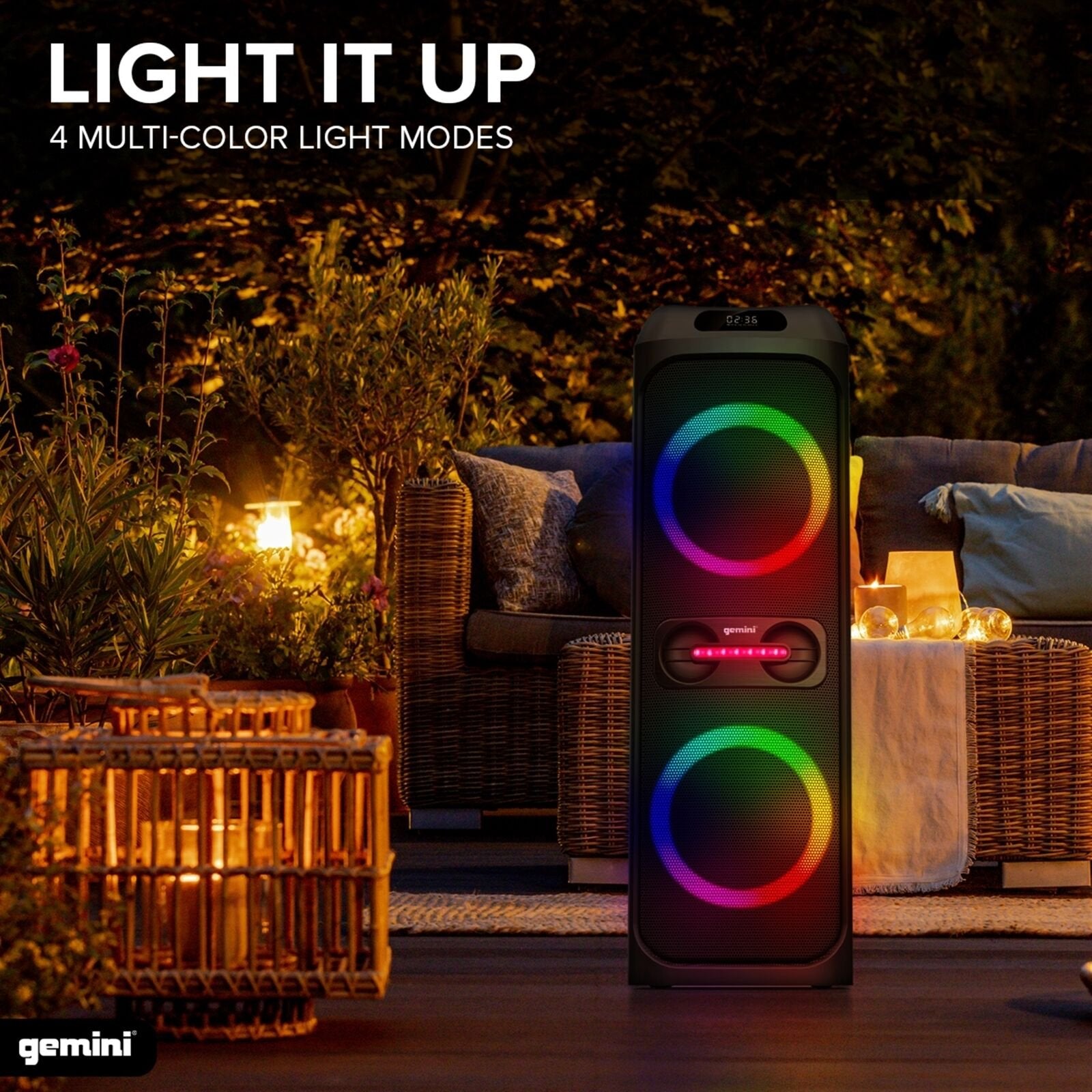 Refurbed GHK-2800 Bluetooth Speaker System w/ LED Party Lights - 4800W